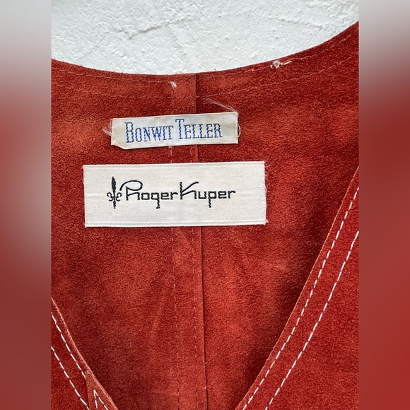 Vintage Rare Bonwit Teller SUEDE Vest &  GAUCHO Set // Roger Kuper / Small - Picture 8 of 15
